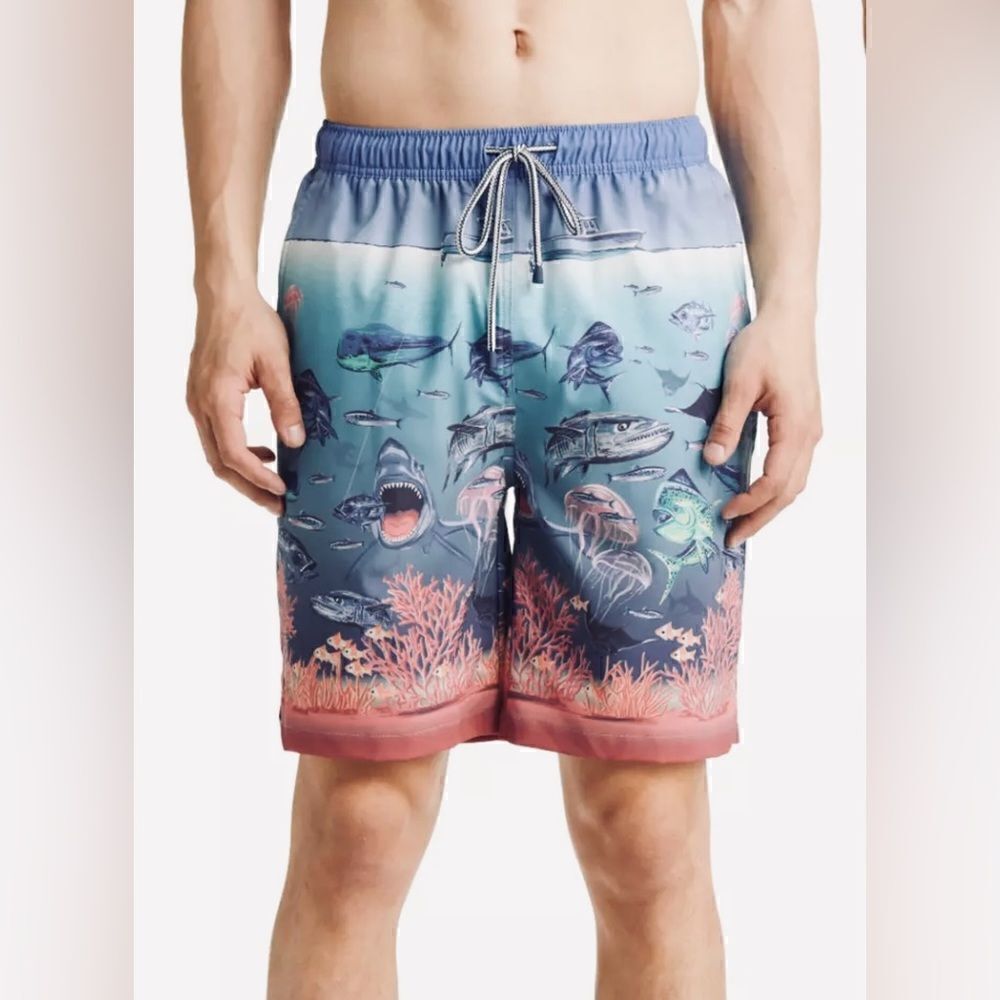 COPY - Peter Millar men’s shark swim trunks NWT size large